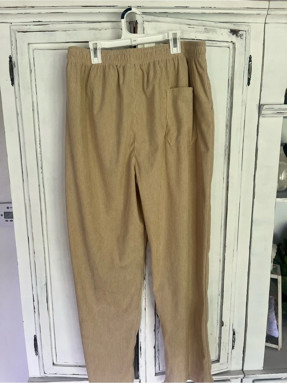 Men's Tan Corduroy Drawstring Pants